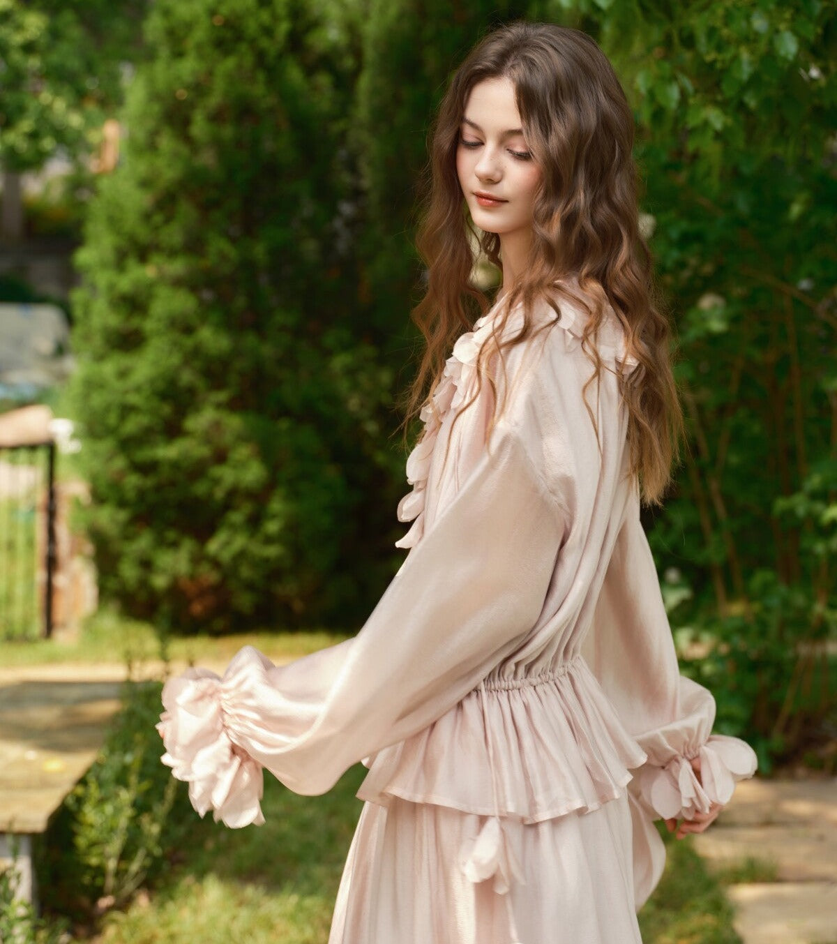 Floral Viscose Dress - Elegant Layered Design