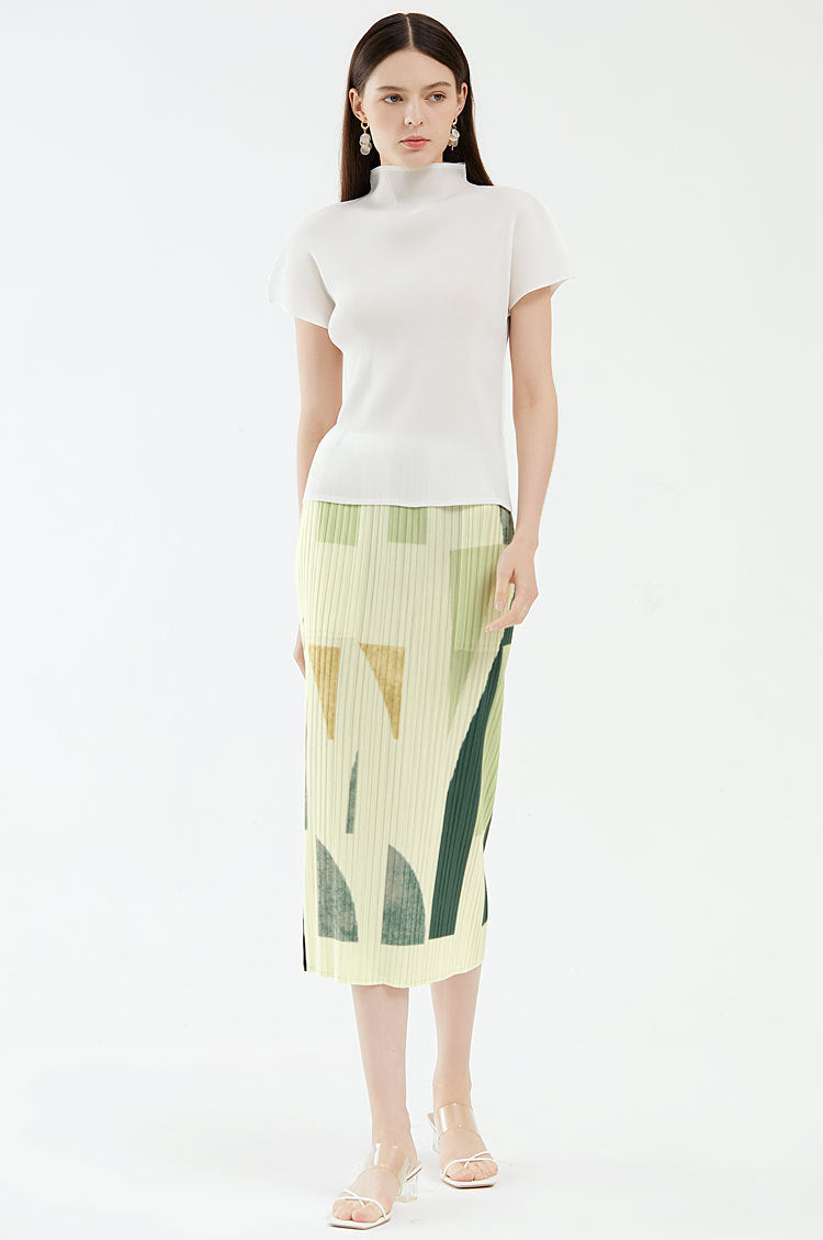 Geometric Design Straight Skirt