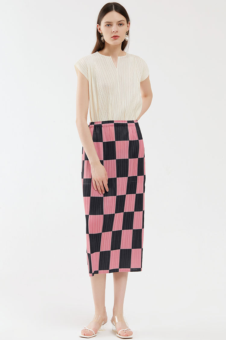 Checkerboard Hip Skirt