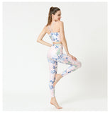 Leaf Print Fitness Yoga Suit